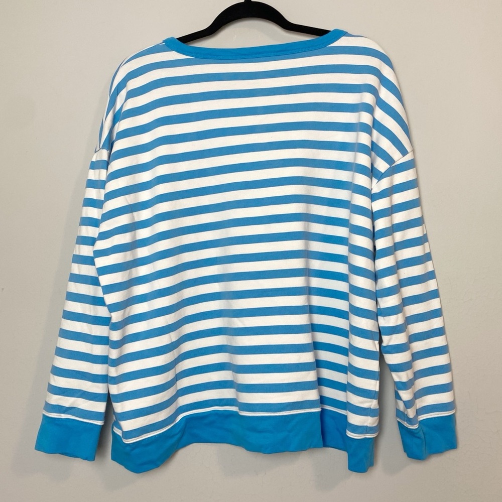 Draper James Kelsea Blue/White Anwing Stripe Sweatshirt - Picture 6 of 8